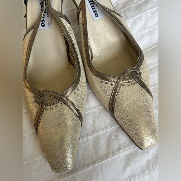 Brand New Italian Swarovski Crystal Slingback Kitten Heels - Picture 7 of 12